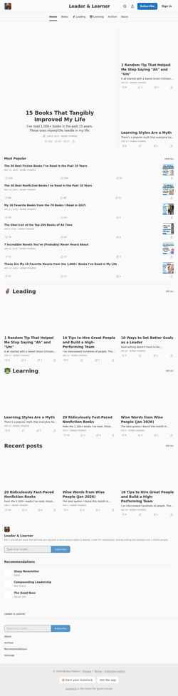 Captura de pantalla leaderandlearner.substack.com