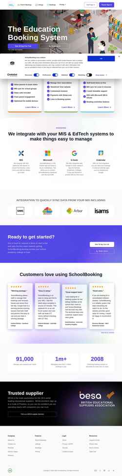 Screenshot www.schoolbooking.com