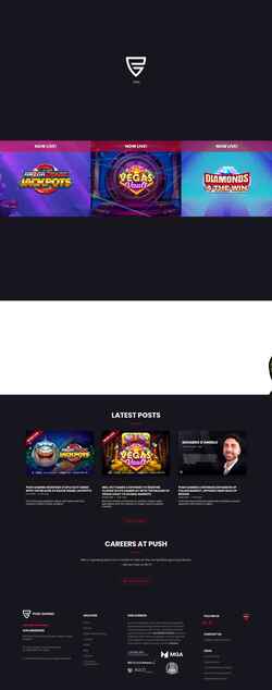 Ekraanipilt www.pushgaming.com