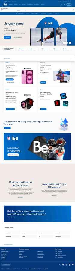 Снимак екрана www.bell.ca