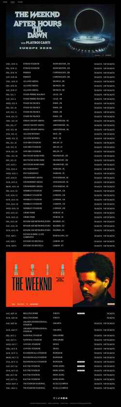 Captura de pantalla www.theweeknd.com