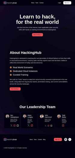 Schermata www.hackinghub.io
