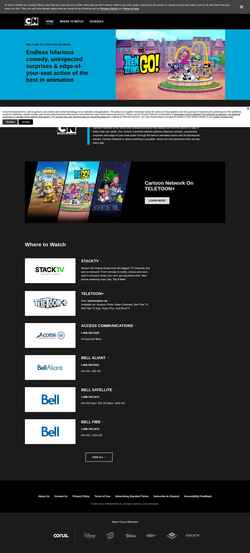 Skjermdump www.cartoonnetwork.ca