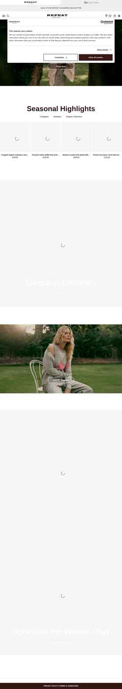 Screenshot www.repeatcashmere.com