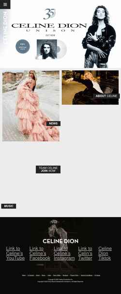 Captura de pantalla www.celinedion.com