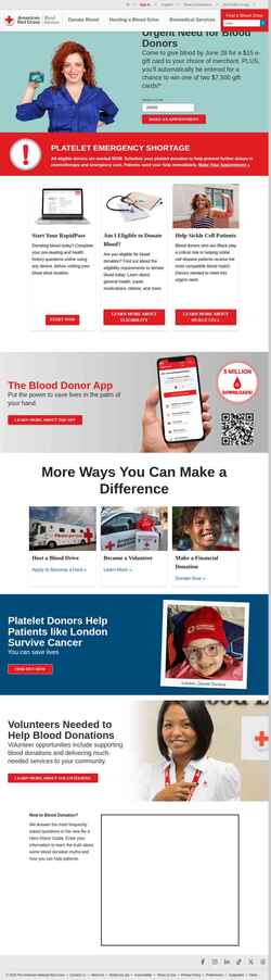 Captura de pantalla www.redcrossblood.org