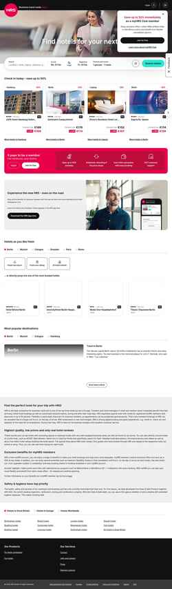 Ekrānuzņēmums www.hrs.com