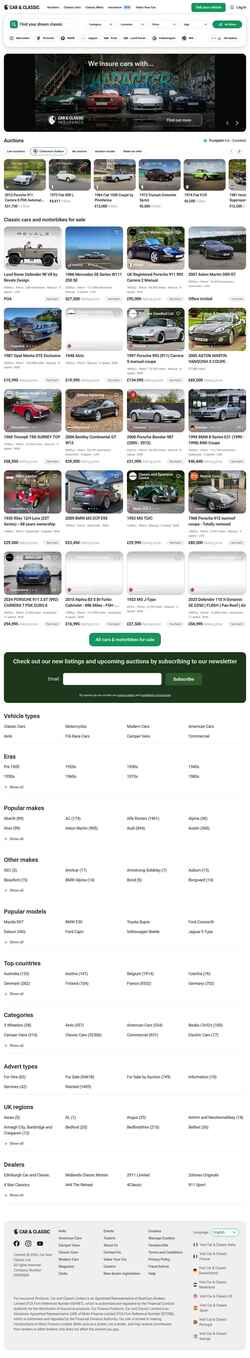 Στιγμιότυπο οθόνης www.carandclassic.com