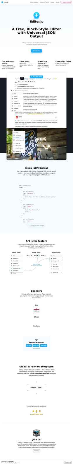 截屏 editorjs.io