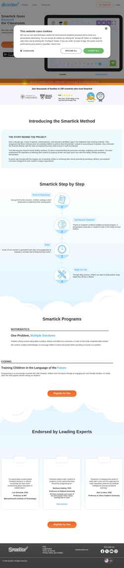Снимак екрана www.smartick.com