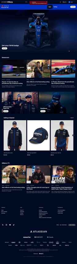 Zrzut ekranu www.williamsf1.com