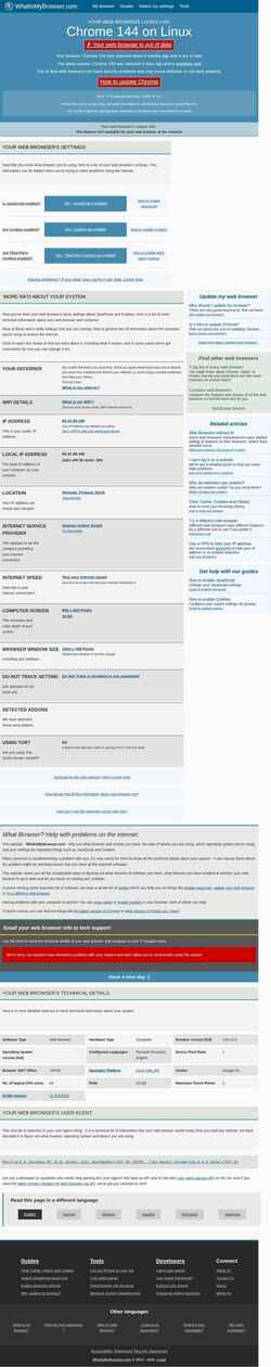 Screenshot www.whatismybrowser.com