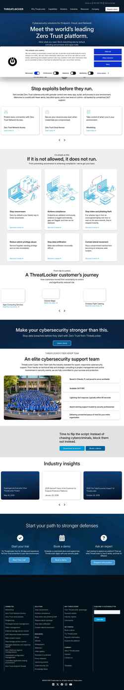 Στιγμιότυπο οθόνης www.threatlocker.com