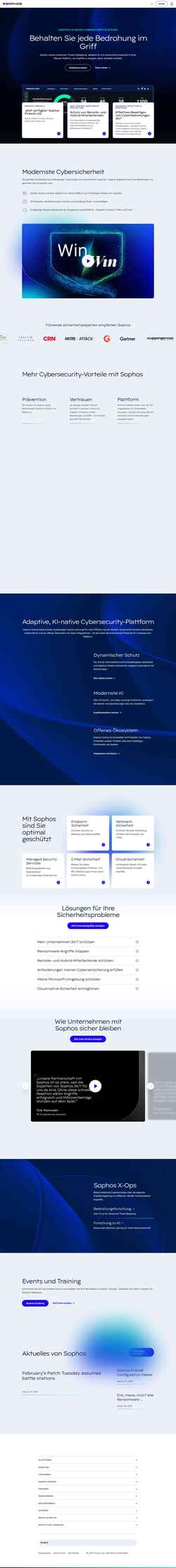 Snímek obrazovky www.sophos.com