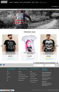 Snímka obrazovky darksideclothing.com