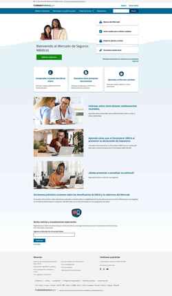 Captura de pantalla www.cuidadodesalud.gov