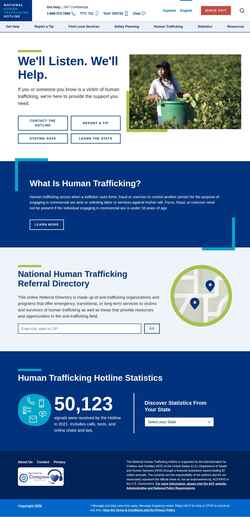 Captura de pantalla humantraffickinghotline.org