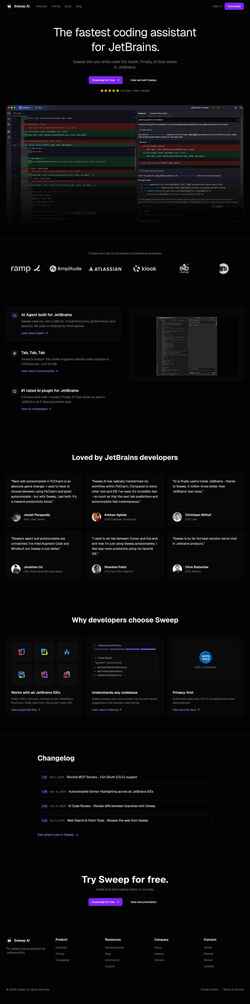 Screenshot sweep.dev