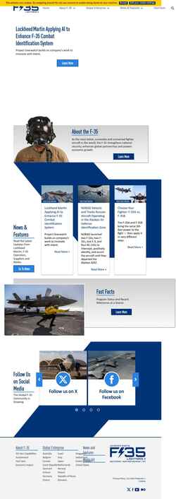Snímek obrazovky www.f35.com