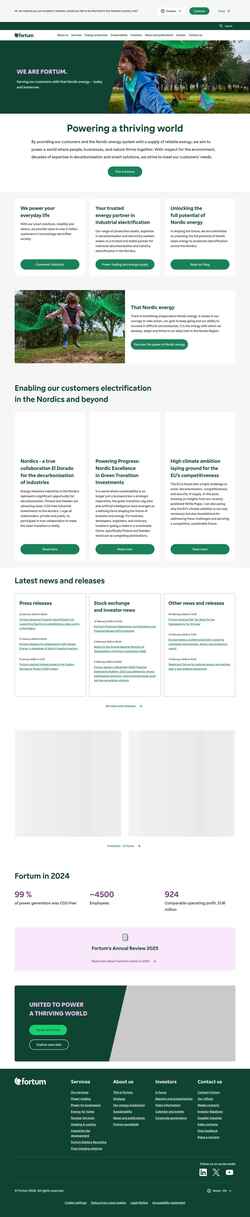 Скриншот www.fortum.com