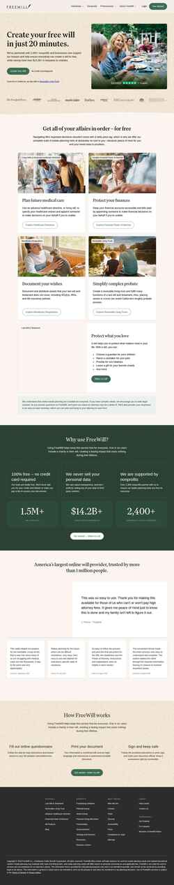 Στιγμιότυπο οθόνης www.freewill.com