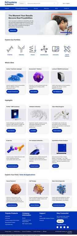 Екранна снимка www.rndsystems.com