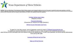 Captura de tela mvinet.txdmv.gov