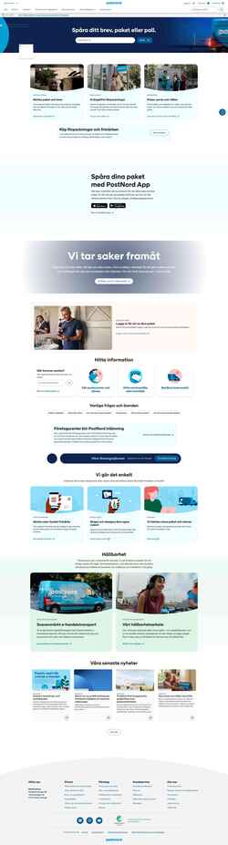 Captura de pantalla www.postnord.se