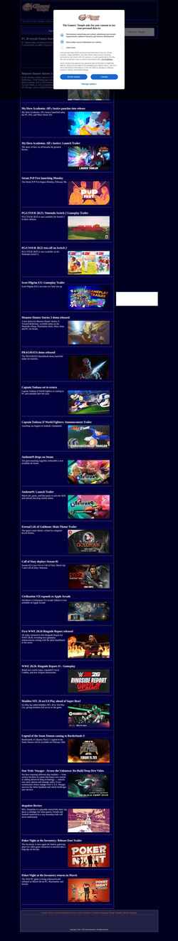 Снимак екрана gamerstemple.com
