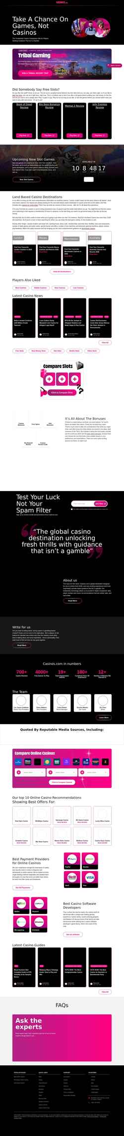 Snimka zaslona www.casinos.com