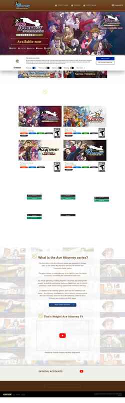Snimka zaslona www.ace-attorney.com