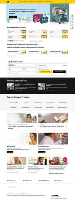 Snimka zaslona www.deutschepost.de