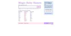 Captura de pantalla www.magicbabynames.com