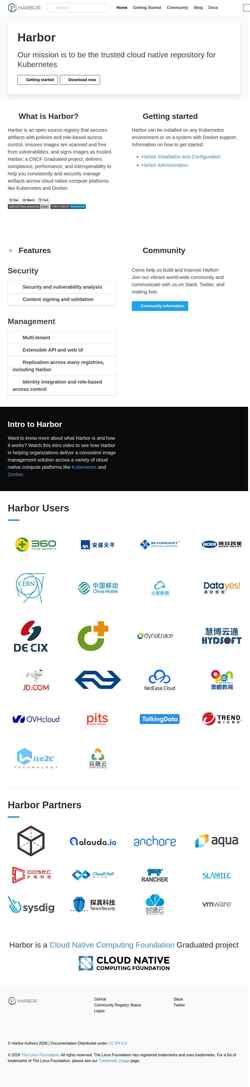 Скриншот goharbor.io
