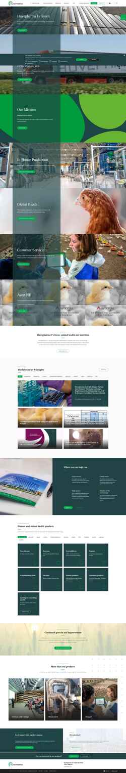 Skjermdump www.huvepharma.com