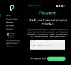 Captura de pantalla www.passportjs.org