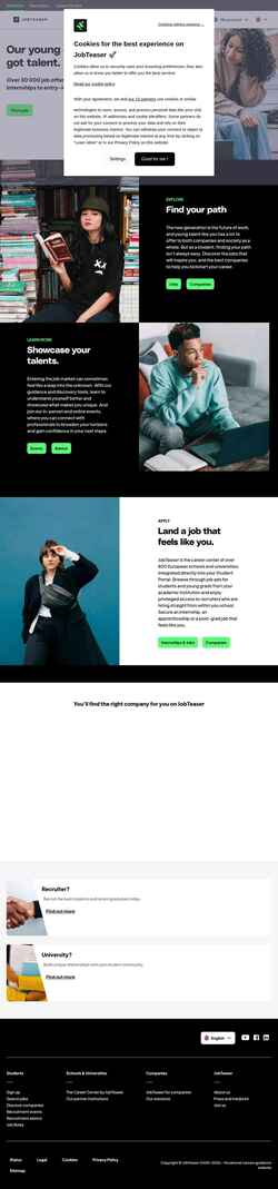 Skärmdump www.jobteaser.com
