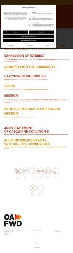 Screenshot oa2020.org