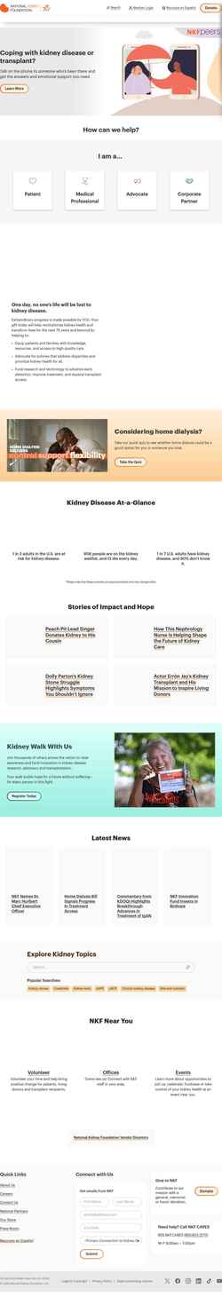 Снимак екрана www.kidney.org