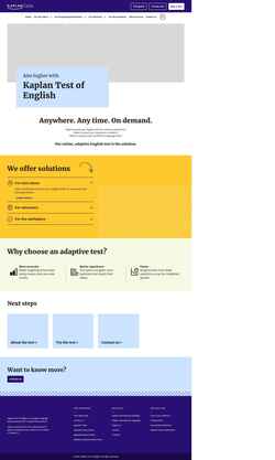 Posnetek zaslona www.kaplanenglishtest.com