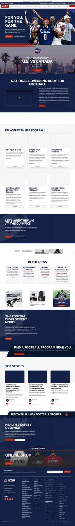 Captura de pantalla www.usafootball.com