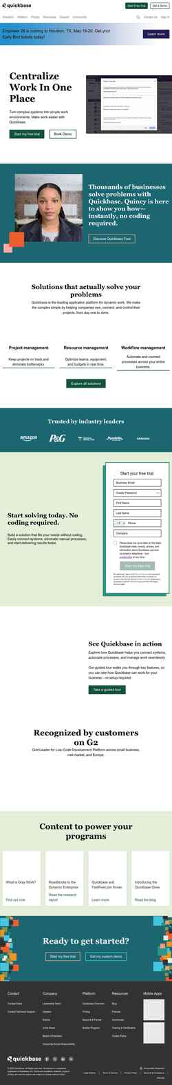Screenshot www.quickbase.com