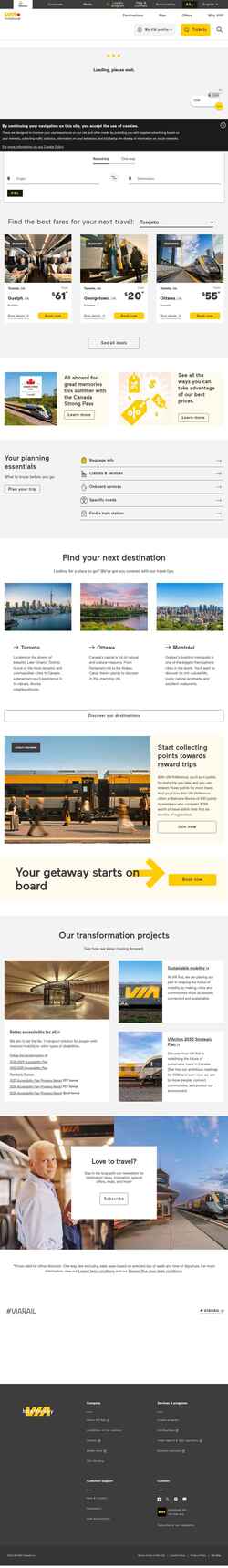Schermata www.viarail.ca
