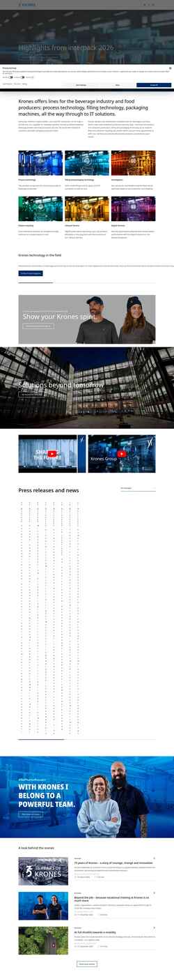 Screenshot www.krones.com