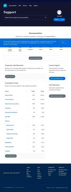 スクリーンショット support.advancedcustomfields.com