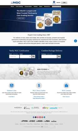 Captură de ecran www.ngccoin.com