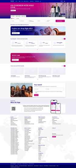 Captura de pantalla www.wizzair.com