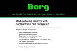 Schermata www.borgbackup.org