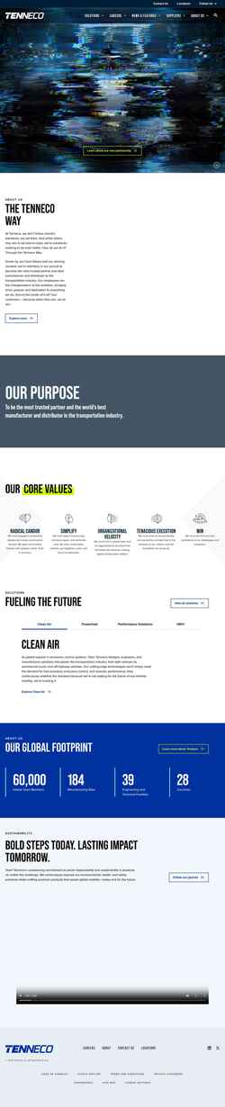 Screenshot www.tenneco.com