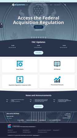 Snímek obrazovky www.acquisition.gov